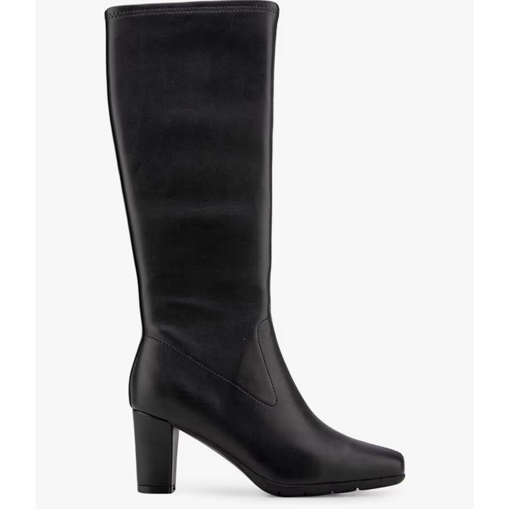 NIB Aerosoles Chai Knee High Boots Black Stretch Size 10 Women Square NEW IN BOX - Picture 14 of 16